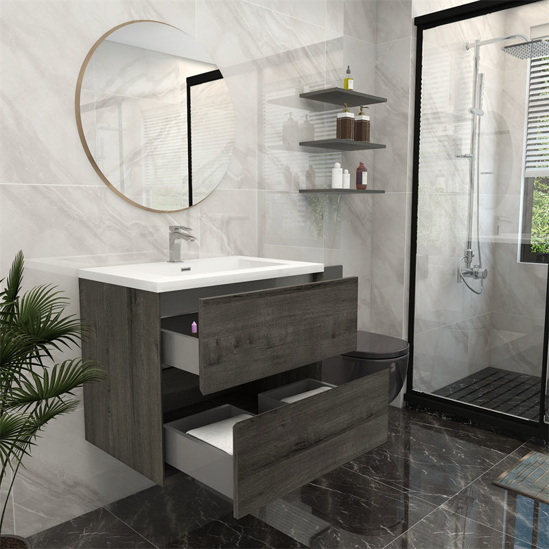 Pacifica Floating Vanity in Smoke Oak (24-84 inches)