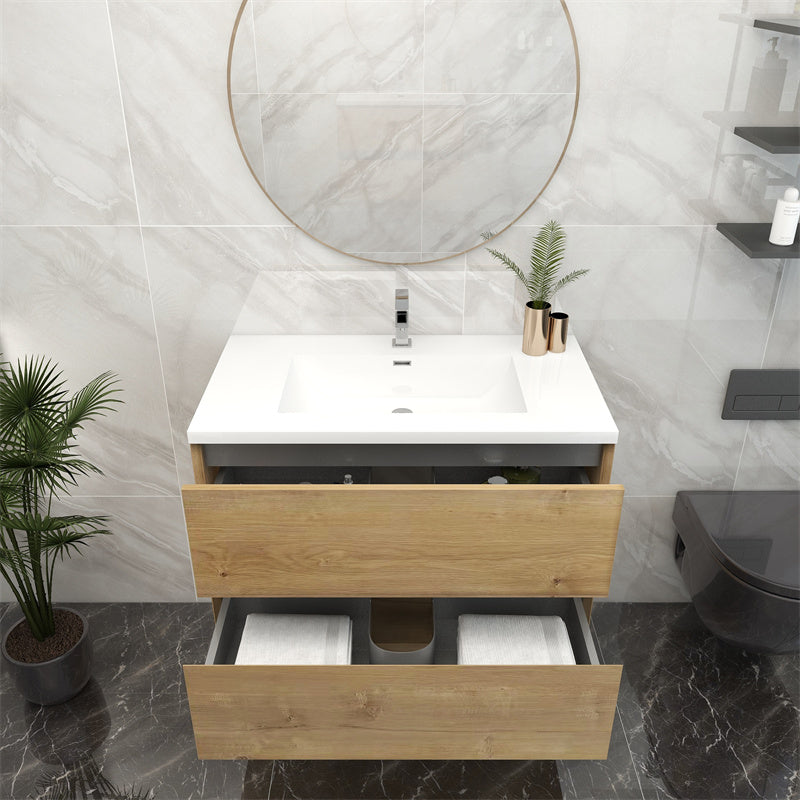 Pacifica Floating Vanity in White Oak (24-84 inches)
