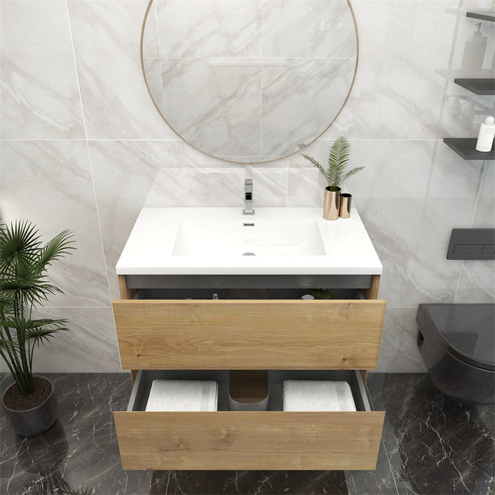 Pacifica Floating Vanity in White Oak (24-84 inches)