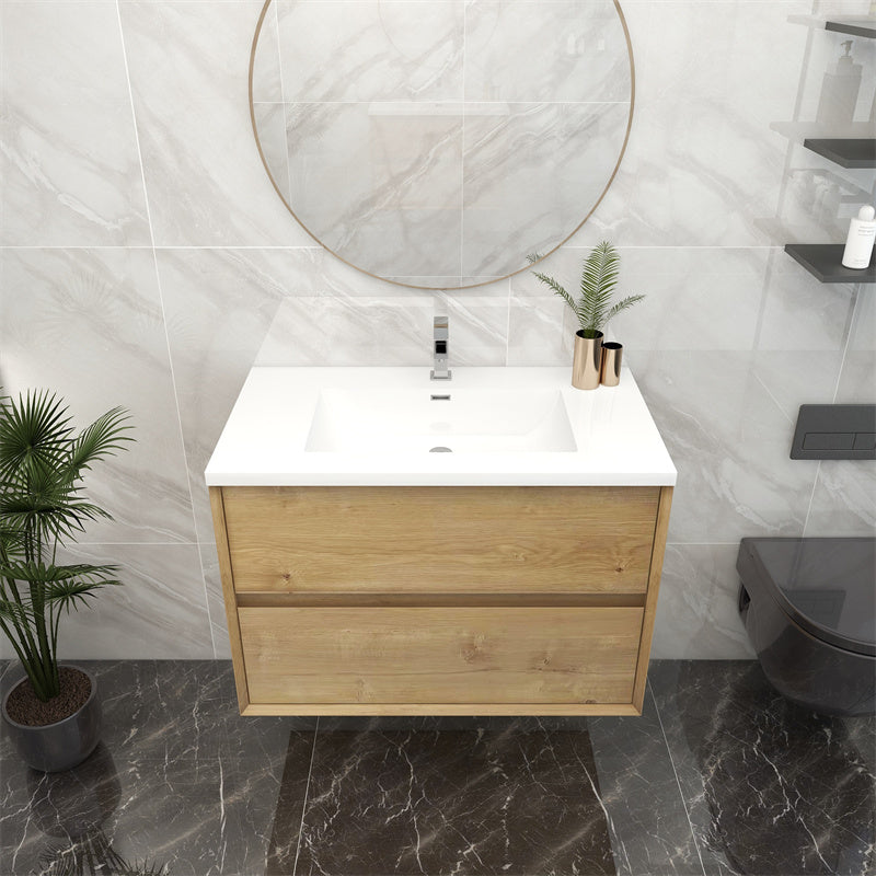 Pacifica Floating Vanity in White Oak (24-84 inches)