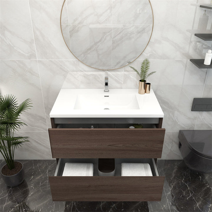 Pacifica Floating Vanity in Red Oak (24-84 inches)