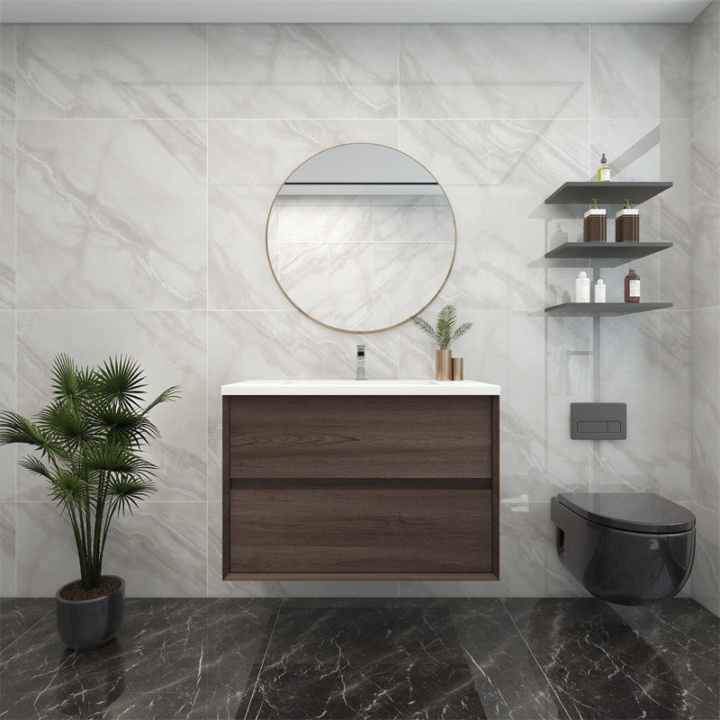 Pacifica Floating Vanity in Red Oak (24-84 inches)