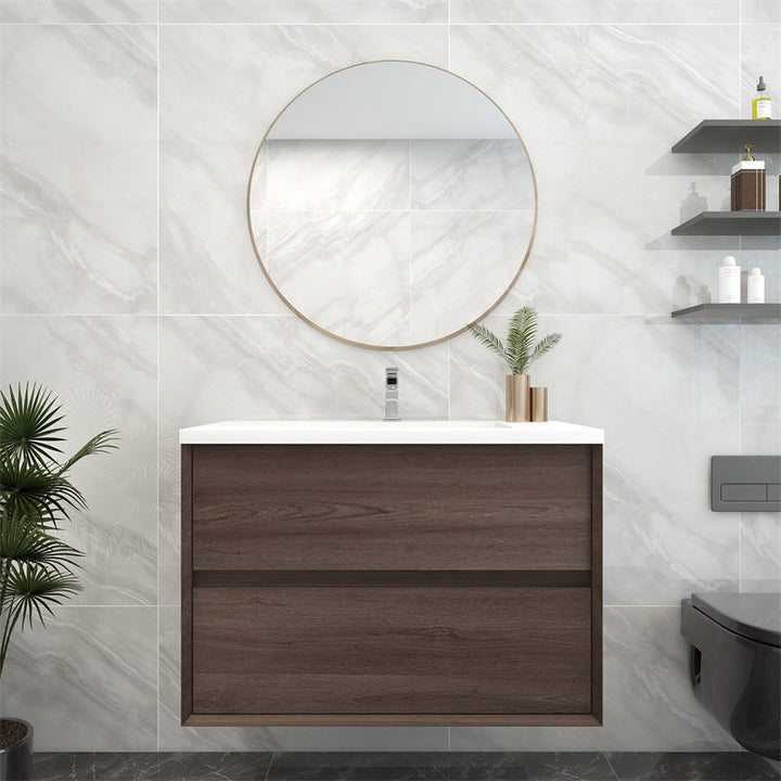 Pacifica Floating Vanity in Red Oak (24-84 inches)