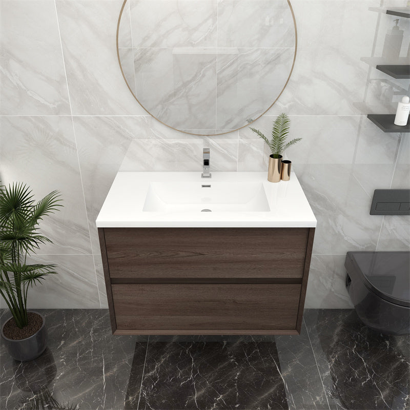 Pacifica Floating Vanity in Red Oak (24-84 inches)