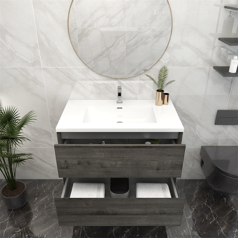 Pacifica Floating Vanity in Smoke Oak (24-84 inches)