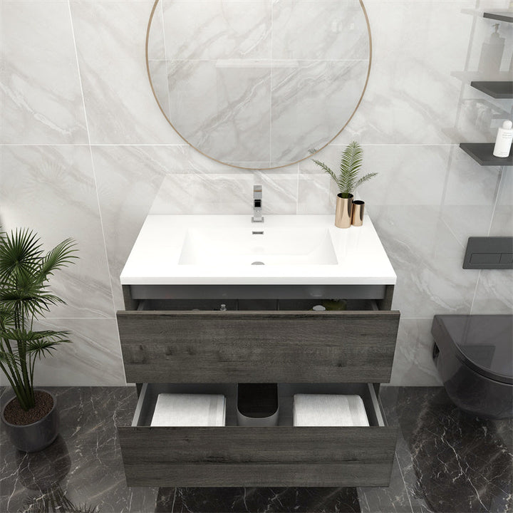 Pacifica Floating Vanity in Smoke Oak (24-84 inches)