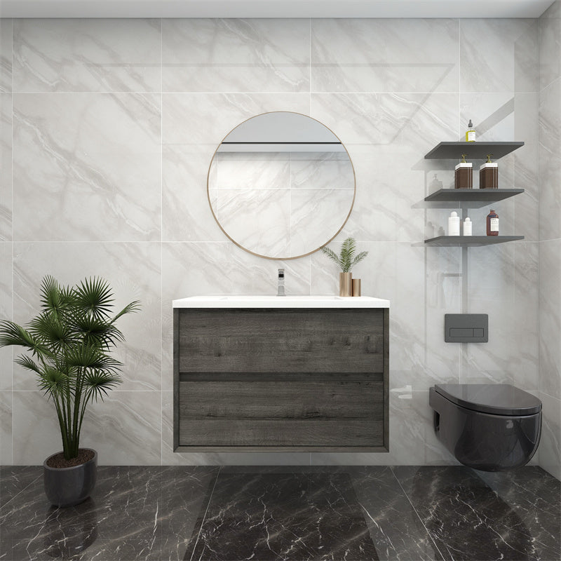 Pacifica Floating Vanity in Smoke Oak (24-84 inches)