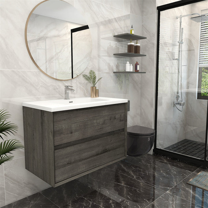 Pacifica Floating Vanity in Smoke Oak (24-84 inches)