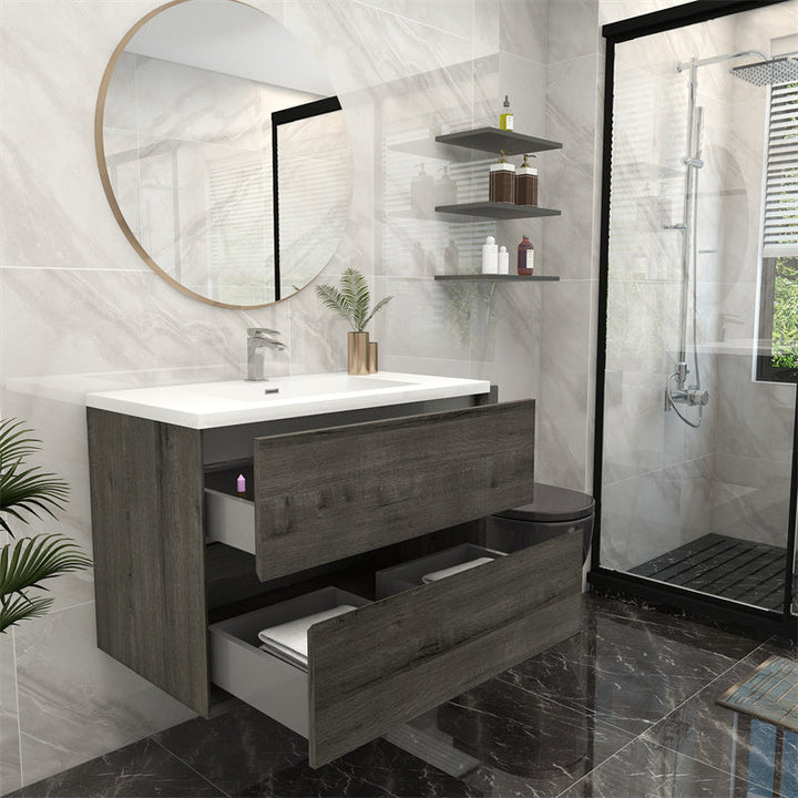 Pacifica Floating Vanity in Smoke Oak (24-84 inches)