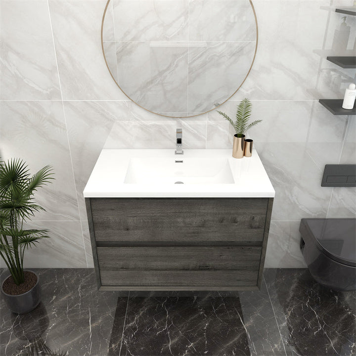 Pacifica Floating Vanity in Smoke Oak (24-84 inches)
