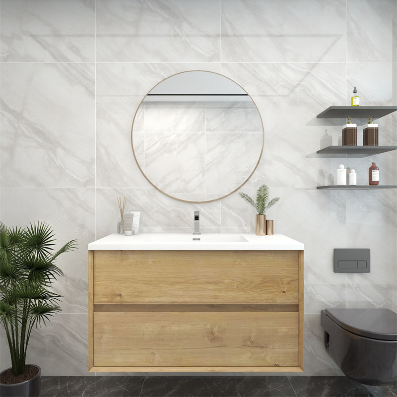 Pacifica Floating Vanity in White Oak (24-84 inches)