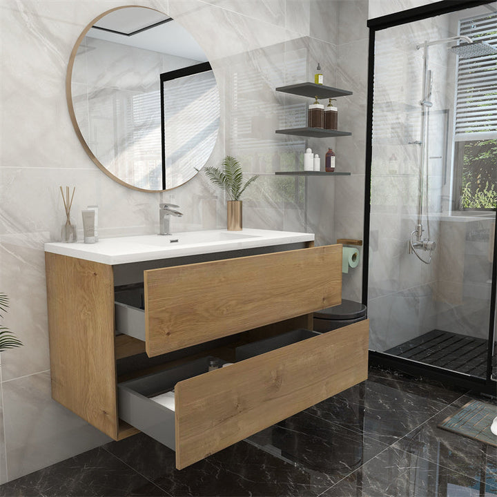 Pacifica Floating Vanity in White Oak (24-84 inches)