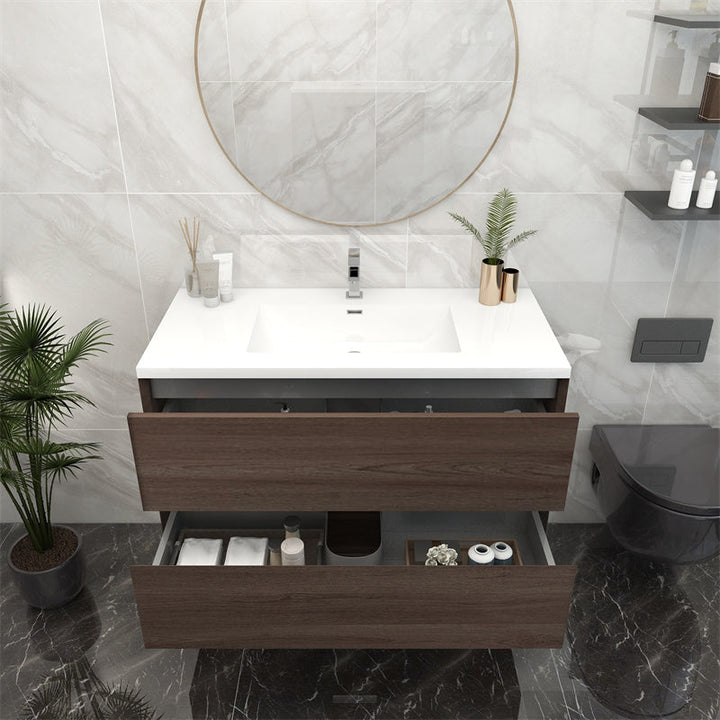 Pacifica Floating Vanity in Red Oak (24-84 inches)