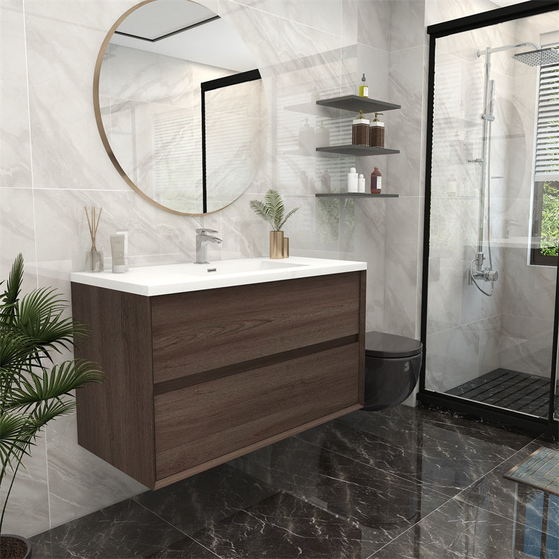 Pacifica Floating Vanity in Red Oak (24-84 inches)
