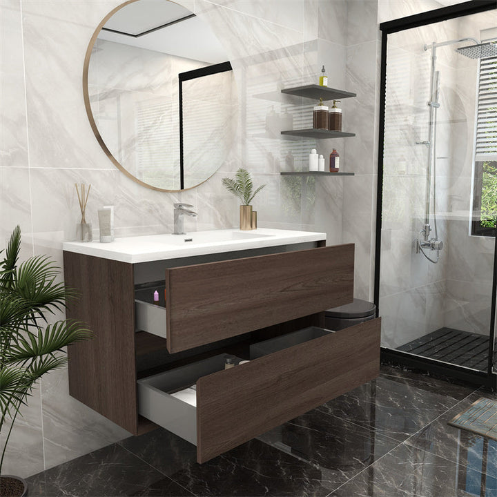 Pacifica Floating Vanity in Red Oak (24-84 inches)