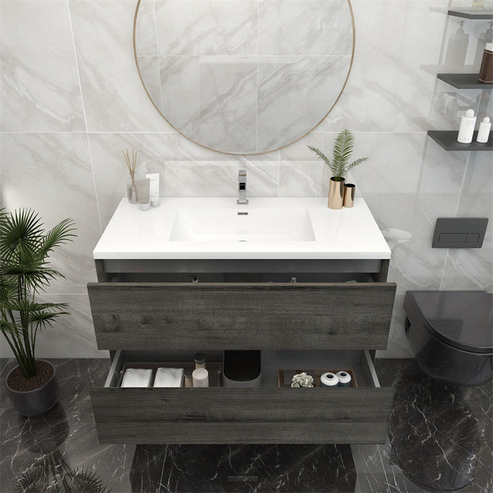 Pacifica Floating Vanity in Smoke Oak (24-84 inches)