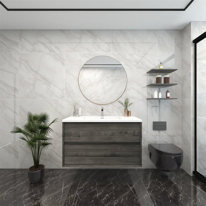 Pacifica Floating Vanity in Smoke Oak (24-84 inches)