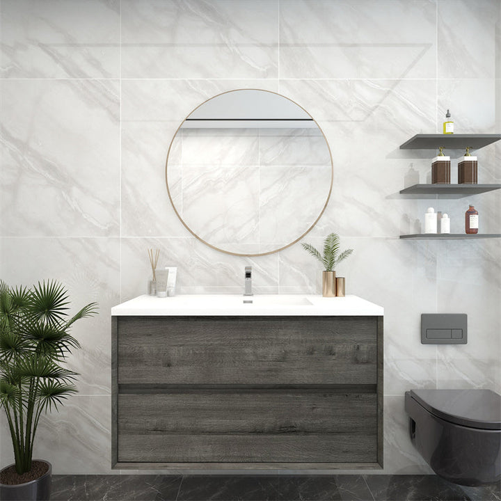 Pacifica Floating Vanity in Smoke Oak (24-84 inches)