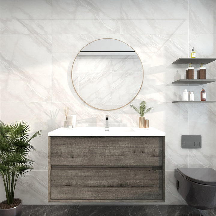Pacifica Floating Vanity in Smoke Oak (24-84 inches)