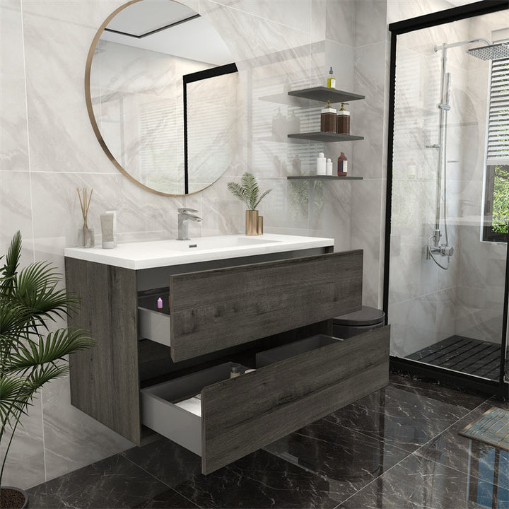 Pacifica Floating Vanity in Smoke Oak (24-84 inches)