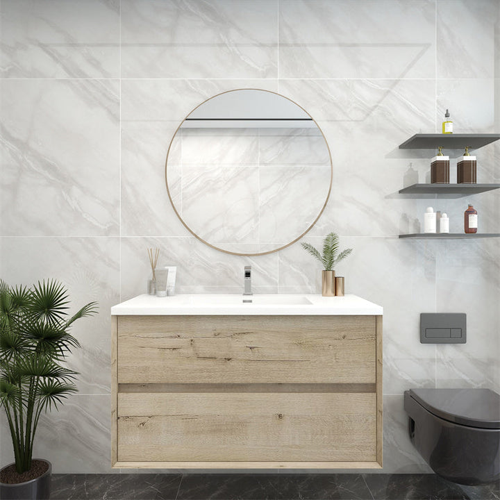 42" Pacifica Floating Vanity in Light Oak
