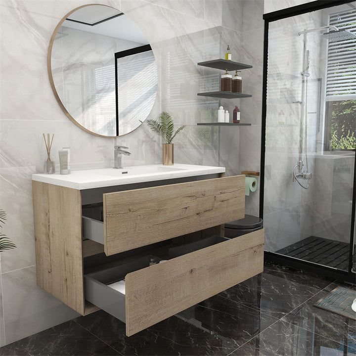 42" Pacifica Floating Vanity in Light Oak