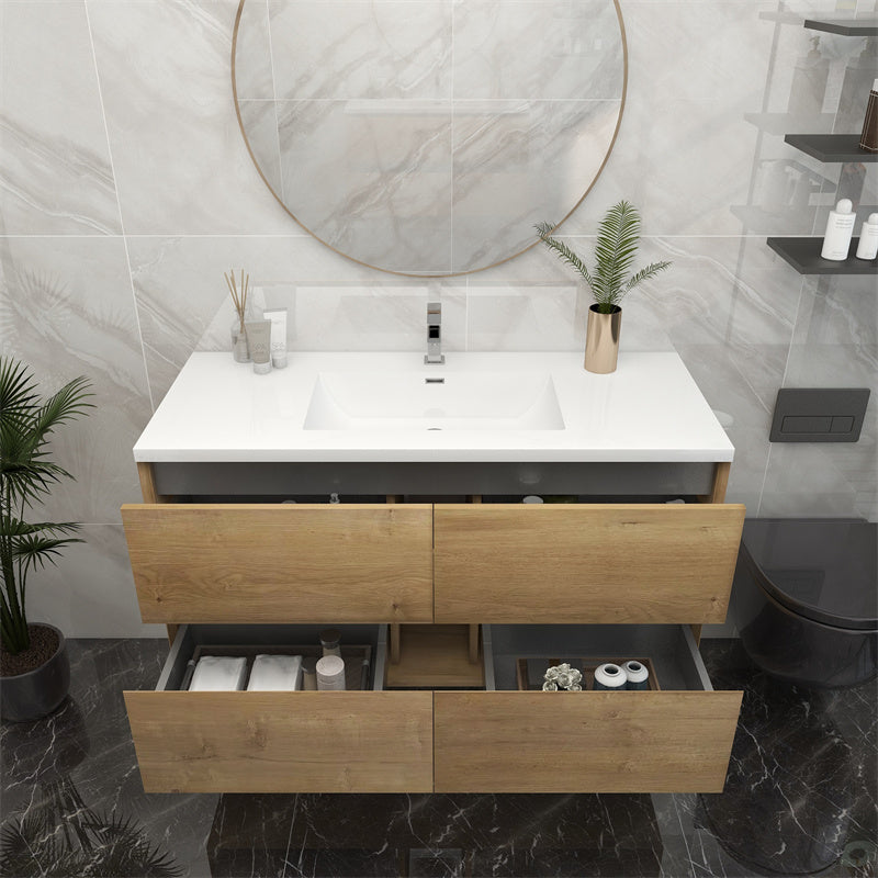 Pacifica Floating Vanity in White Oak (24-84 inches)
