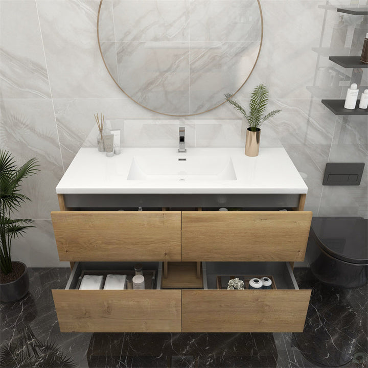 Pacifica Floating Vanity in White Oak (24-84 inches)