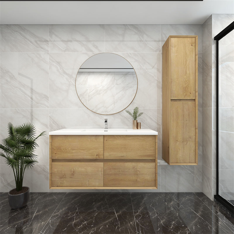 Pacifica Floating Vanity in White Oak (24-84 inches)