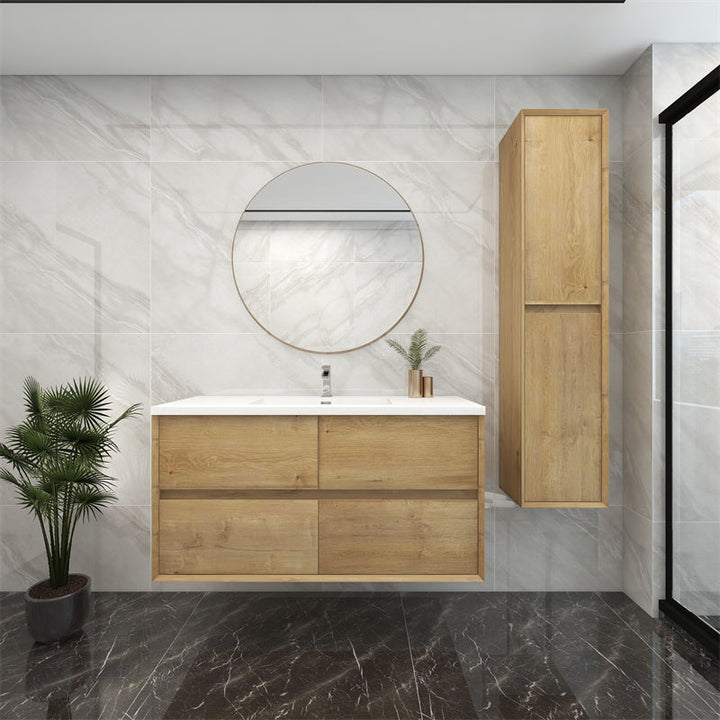 Pacifica Floating Vanity in White Oak (24-84 inches)