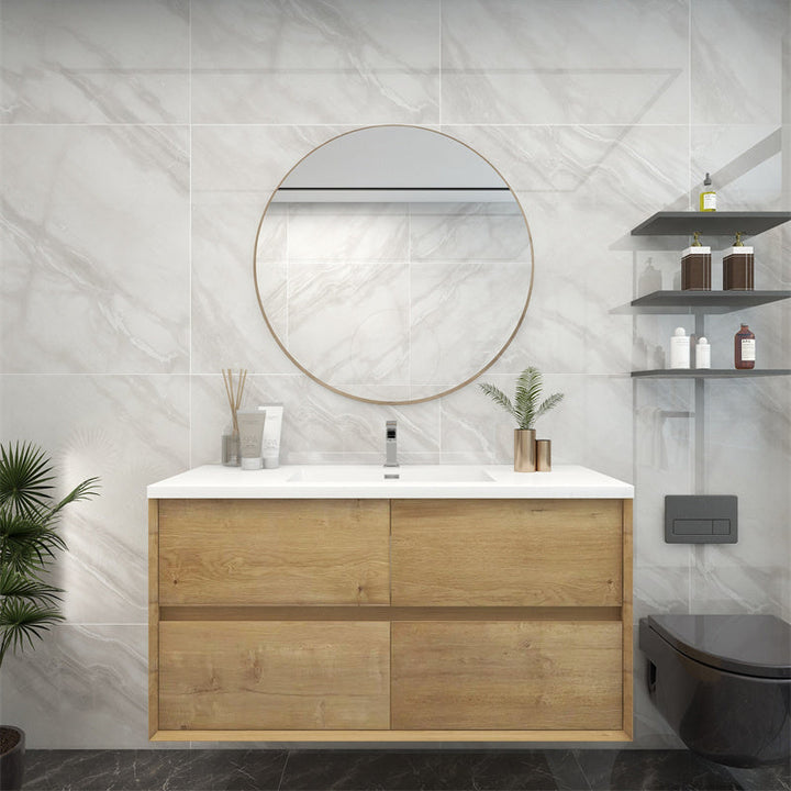 Pacifica Floating Vanity in White Oak (24-84 inches)