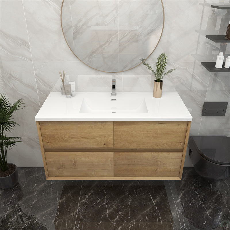 Pacifica Floating Vanity in White Oak (24-84 inches)