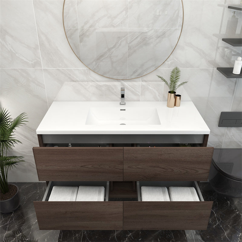 Pacifica Floating Vanity in Red Oak (24-84 inches)