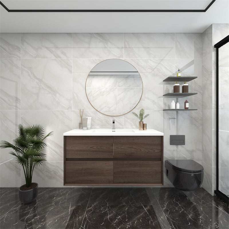 Pacifica Floating Vanity in Red Oak (24-84 inches)