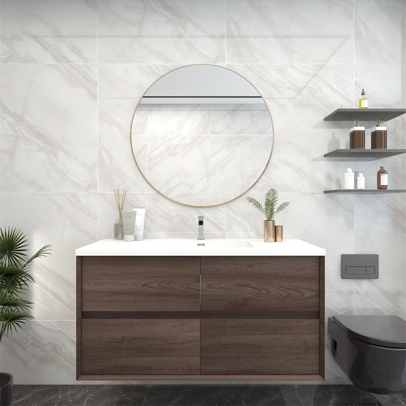 Pacifica Floating Vanity in Red Oak (24-84 inches)