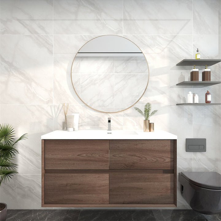 Pacifica Floating Vanity in Red Oak (24-84 inches)