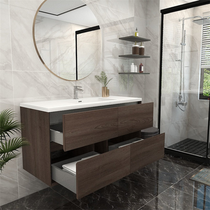 Pacifica Floating Vanity in Red Oak (24-84 inches)