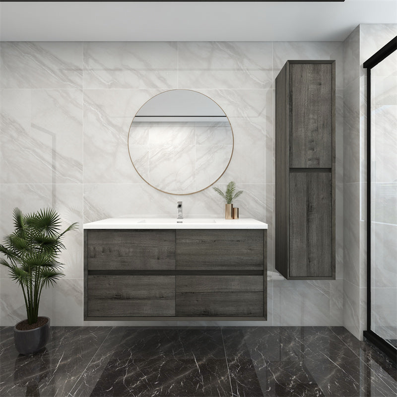 Pacifica Floating Vanity in Smoke Oak (24-84 inches)