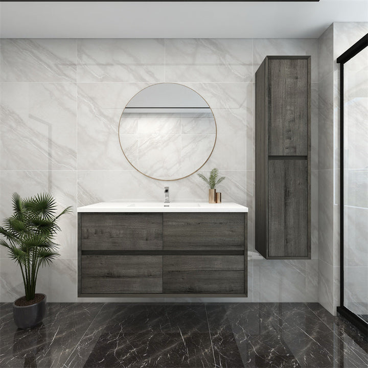 Pacifica Floating Vanity in Smoke Oak (24-84 inches)