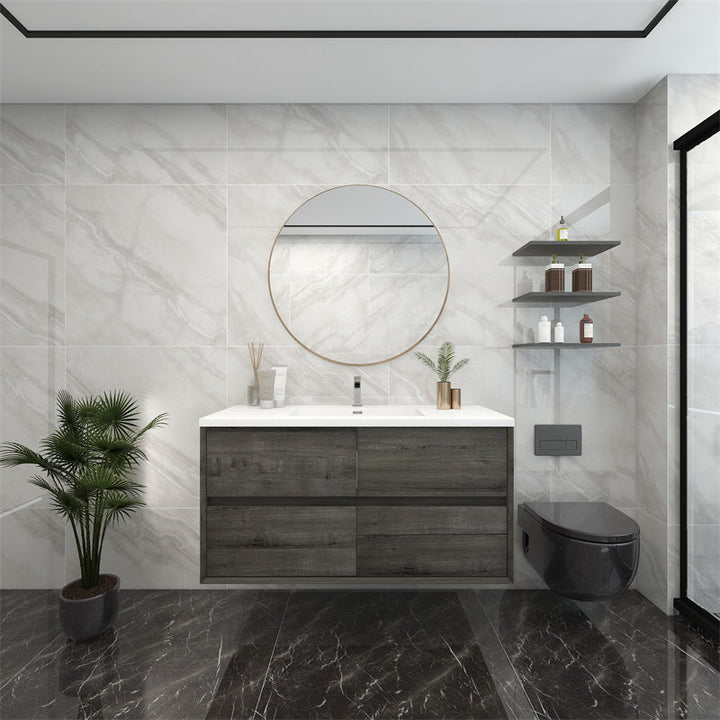 Pacifica Floating Vanity in Smoke Oak (24-84 inches)