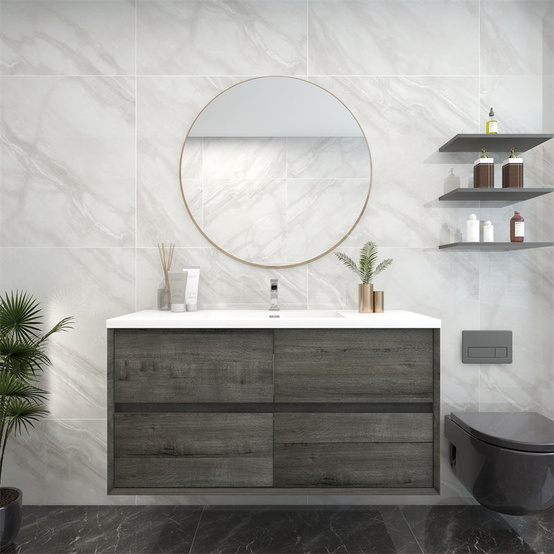 Pacifica Floating Vanity in Smoke Oak (24-84 inches)