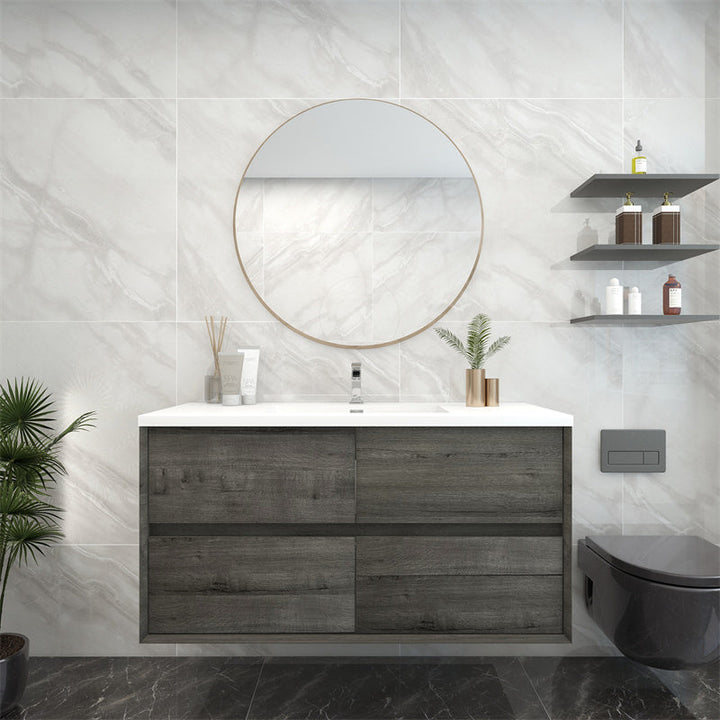 Pacifica Floating Vanity in Smoke Oak (24-84 inches)