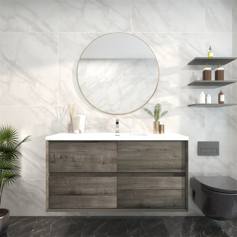 Pacifica Floating Vanity in Smoke Oak (24-84 inches)