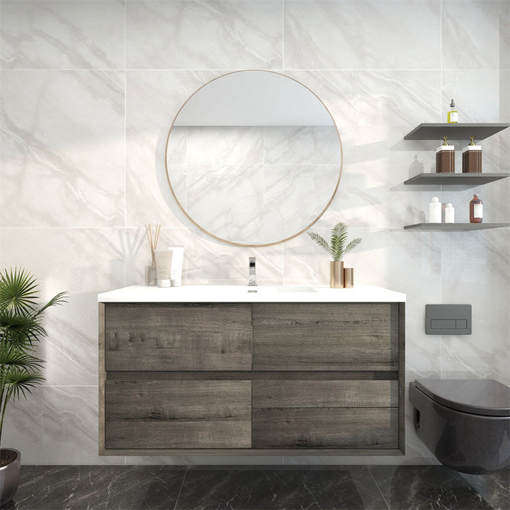 Pacifica Floating Vanity in Smoke Oak (24-84 inches)