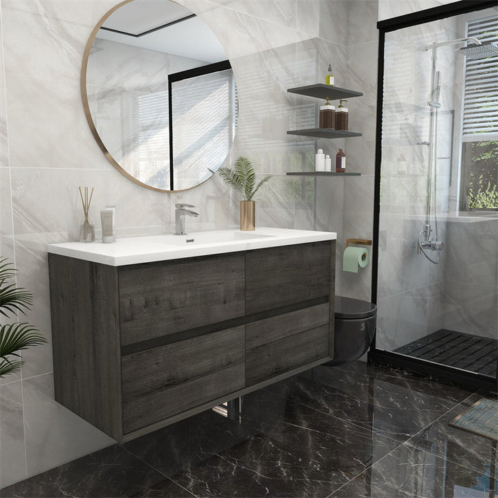 Pacifica Floating Vanity in Smoke Oak (24-84 inches)