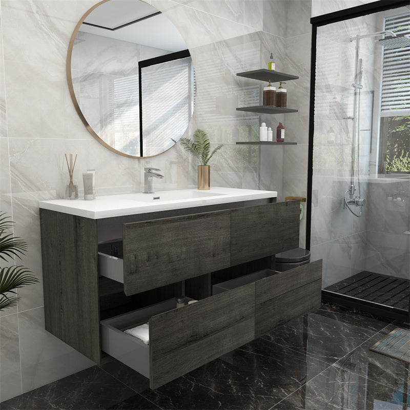 Pacifica Floating Vanity in Smoke Oak (24-84 inches)