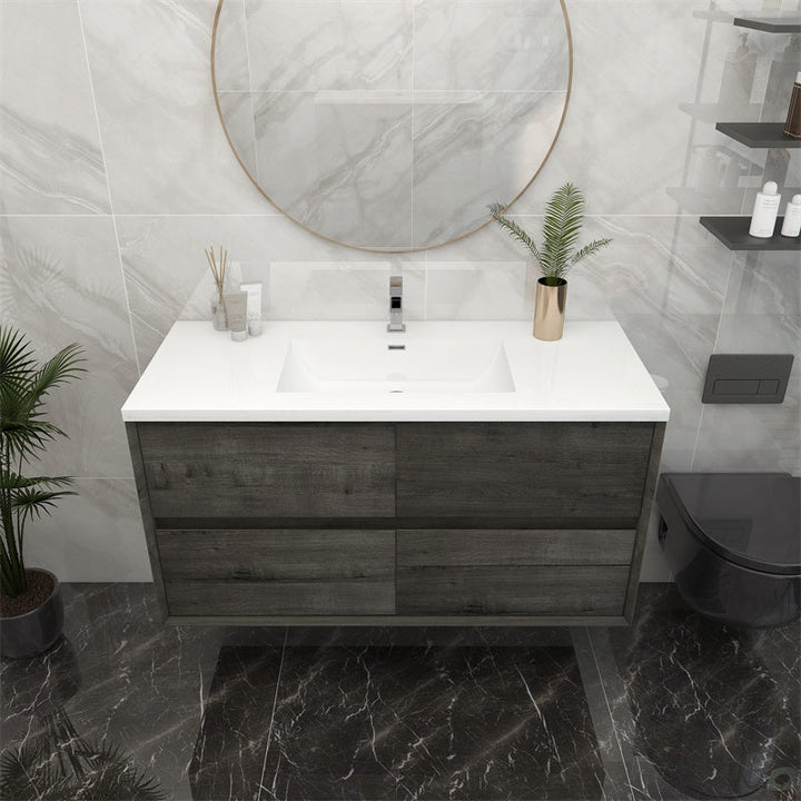 Pacifica Floating Vanity in Smoke Oak (24-84 inches)