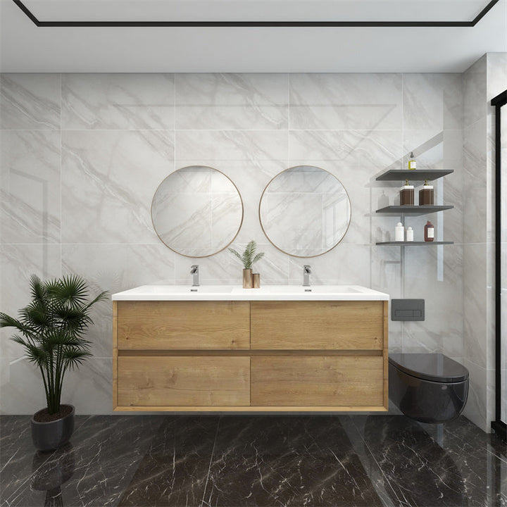 Pacifica Floating Vanity in White Oak (24-84 inches)