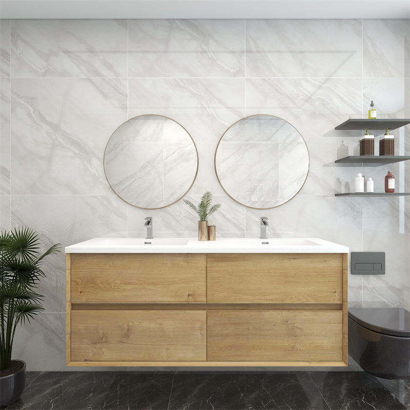 Pacifica Floating Vanity in White Oak (24-84 inches)