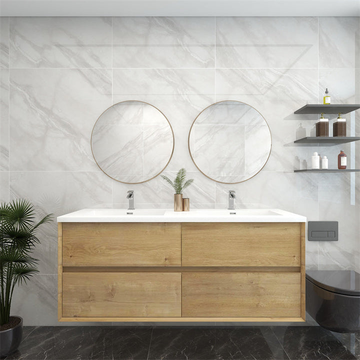 Pacifica Floating Vanity in White Oak (24-84 inches)